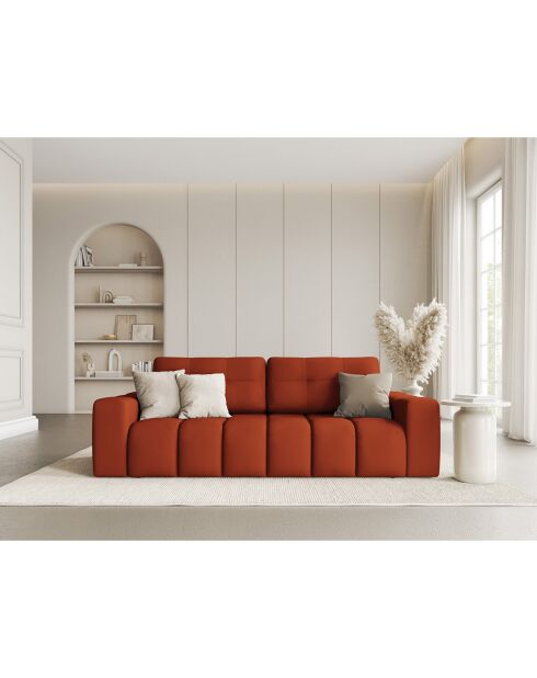 Canapé convertible avec Coffre Orsel 3 Places terracotta - 244x107x93 cm
