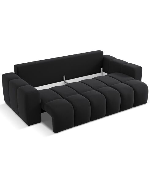 Canapé convertible avec Coffre Orsel 3 Places noir - 244x107x93 cm