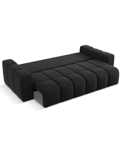 Canapé convertible avec Coffre Orsel 3 Places noir - 244x107x93 cm