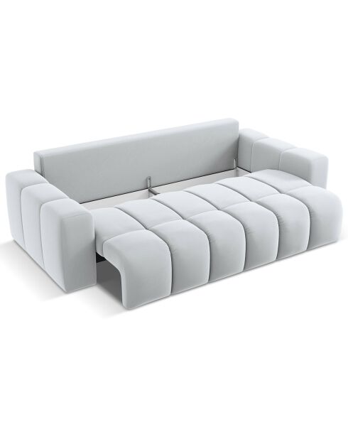 Canapé convertible avec Coffre Orsel 3 Places gris clair - 244x107x93 cm