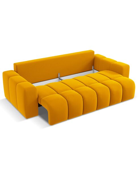 Canapé convertible avec Coffre Orsel 3 Places doré - 244x107x93 cm