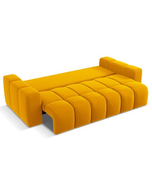 Canapé convertible avec Coffre Orsel 3 Places doré - 244x107x93 cm