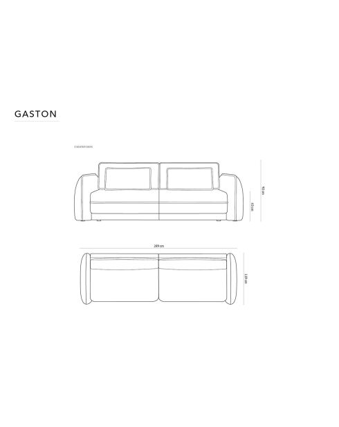 Canapé convertible avec Coffre Gaston 3 Places vert - 249x119x92 cm