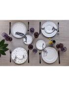 2 Assiettes en Porcelaine Girafe Mono party blanc/noir - D.26.6/16 cm