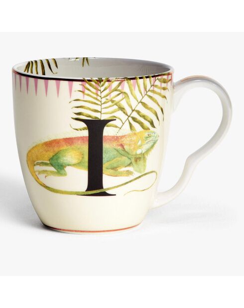 Tazza in porcellana Alphabet I beige/verde - 400 ml