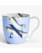 Mug en Porcelaine Alphabet N bleu - 400 ml