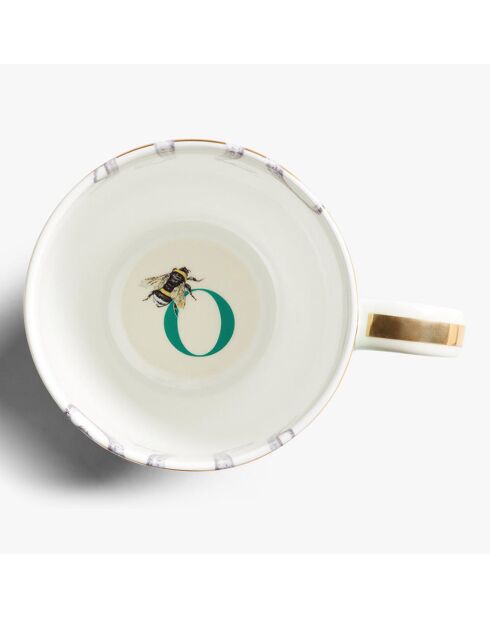 Tazza in porcellana Green Alphabet O, 400 ml