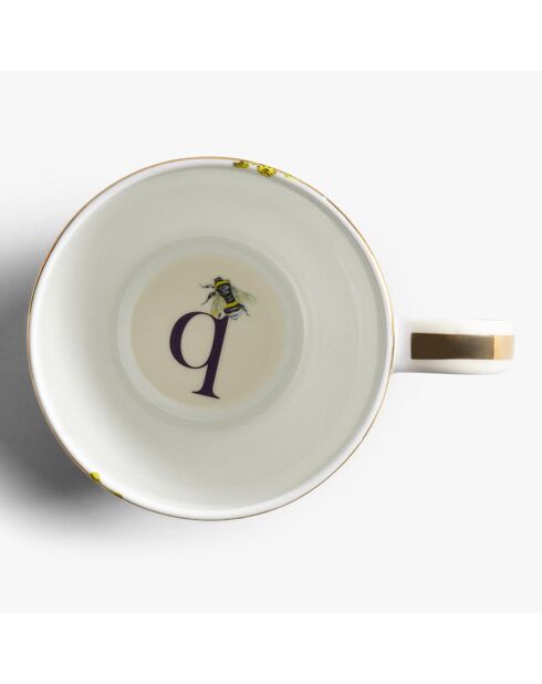 Mug en Porcelaine Alphabet Q violet - 400 ml