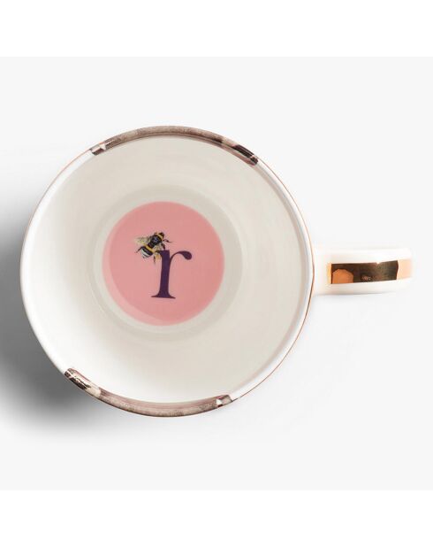 Tazza in porcellana beige Alphabet R - 400 ml