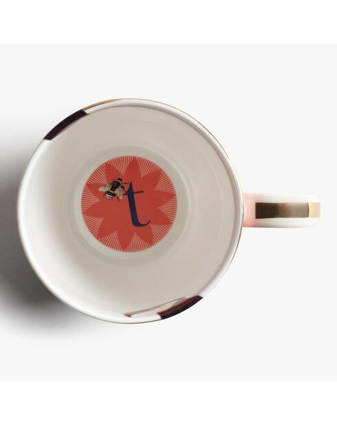 Tazza in porcellana rossa Alphabet T - 400 ml