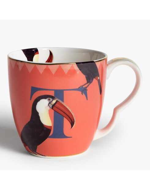 Tazza in porcellana rossa Alphabet T - 400 ml