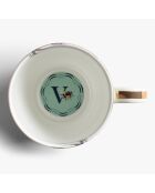 Mug en Porcelaine Alphabet V vert - 400 ml