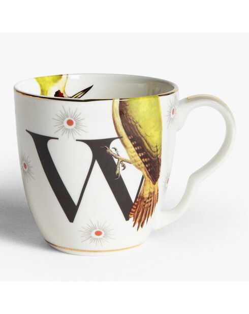 Tazza in porcellana bianca Alphabet W, 400 ml