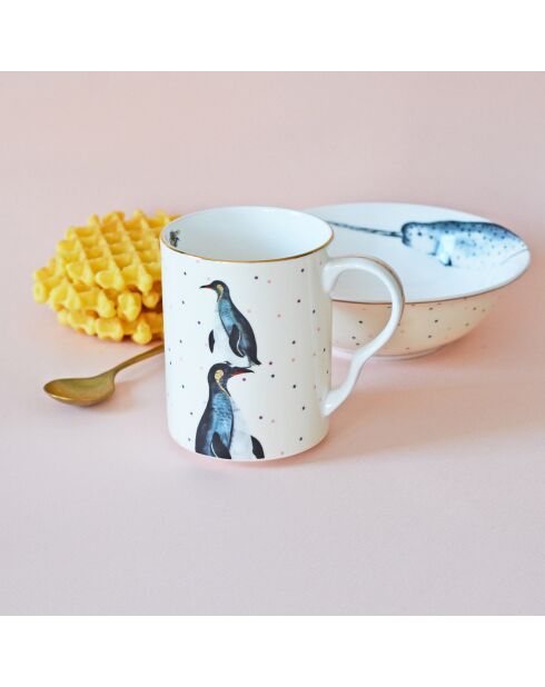 Mug en Porcelaine Pingouin Carniva blanc - 280 ml