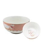 Bol en Porcelaine Souris Noël rose - D.15 cm