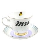 Tasse thé & Soucoupe en Porcelaine Mrs blanc - 280 ml