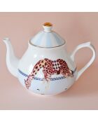 Théière en Porcelaine Carnaval Girafe Animal blanc/bleu - 1.3L