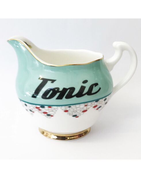 Tarro de crema de porcelana tónica azul/blanca - D.9xH.10 cm