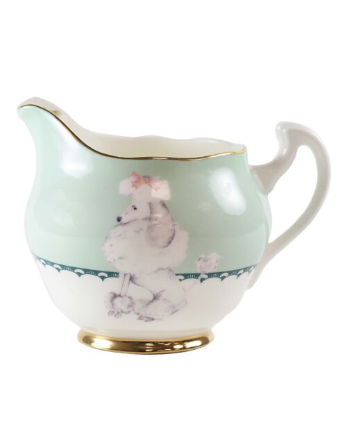 Pudel Animal Magic cremetiegel aus blau/weißem Porzellan - D.9xH.10 cm