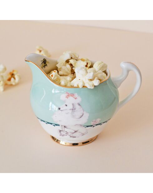 Pot à crème en Porcelaine Caniche Animal Magic bleu/blanc - D.9xH.10 cm