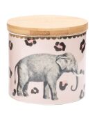 Pot hermétique en Porcelaine S Elephant rose - D.9.5xH.10 cm