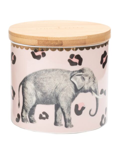S Elephant roze luchtdichte porseleinen pot - D.9,5xH.10 cm