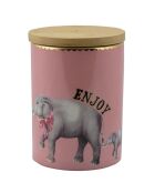 Pot hermétique en Porcelaine M Elephant rose - D.13.5xH.10 cm