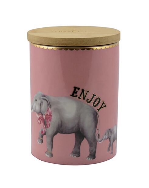 Pot hermétique en Porcelaine M Elephant rose - D.13.5xH.10 cm
