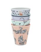 4 Verres en mélamine multicolores - 30cl