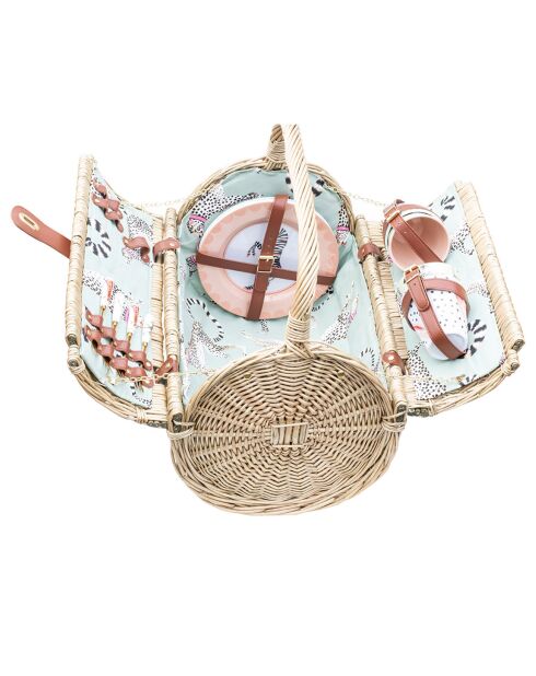 Panier pique-nique beige - 42x31x45.5 cm