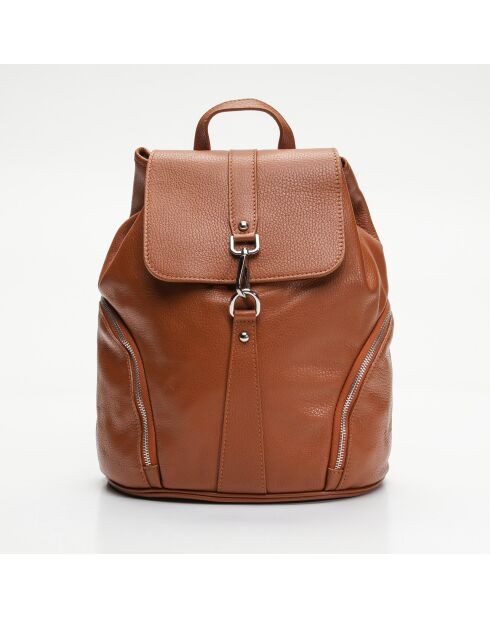 Sac à dos en Cuir Lauren camel - 26.5x13x32 cm