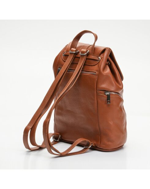 Sac à dos en Cuir Lauren camel - 26.5x13x32 cm