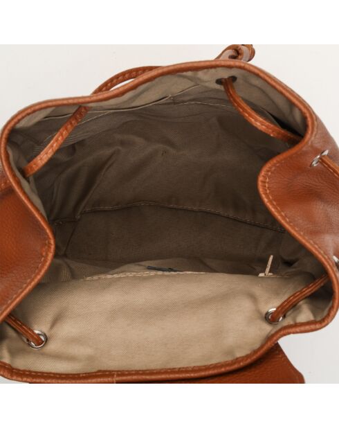 Sac à dos en Cuir Lauren camel - 26.5x13x32 cm