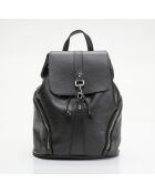 Lauren Schwarzer Lederrucksack, 26,5 x 13 x 32 cm
