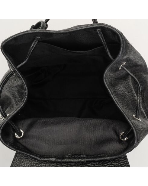 Lauren Schwarzer Lederrucksack, 26,5 x 13 x 32 cm