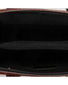 Camelkleurige leren aktetas Peyton - 38x29x6 cm