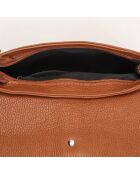 Sac bandoulière en Cuir Ring camel - 21x5x16 cm