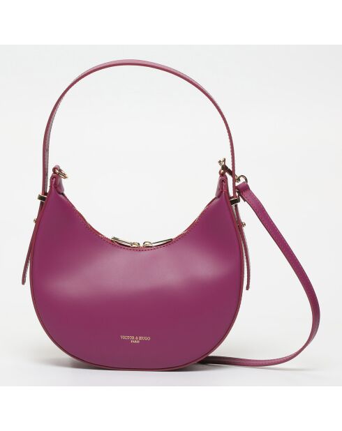 Bruna fushia leren schoudertas - 25x15x8,5 cm