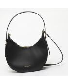 Zwarte Bruna leren schoudertas - 25x15x8,5 cm