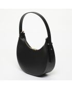 Zwarte Bruna leren schoudertas - 25x15x8,5 cm