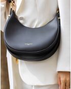 Zwarte Bruna leren schoudertas - 25x15x8,5 cm