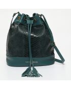 Bolso bombonera de piel verde cereza - 33x28x14 cm