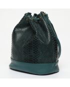 Bolso bombonera de piel verde cereza - 33x28x14 cm