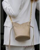 Sac bandoulière en Cuir Eonora beige - 17x19.5x15 cm