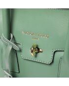 Bolso de mano Jeny de piel verde - 25x19x7 cm