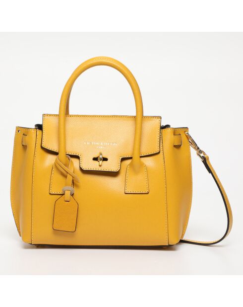 Sac à main en Cuir Jeny jaune - 25x19x7 cm