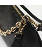 Sac porté épaule en Cuir Paola noir - 25x15x6 cm