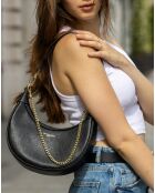 Bandolera de piel negra Tiva - 23,5x13,5x6,5 cm