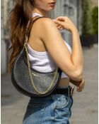 Bandolera de piel negra Tiva - 23,5x13,5x6,5 cm