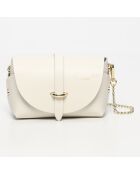Minaudière en Cuir Zephyr blanc cassé - 16x10x9 cm